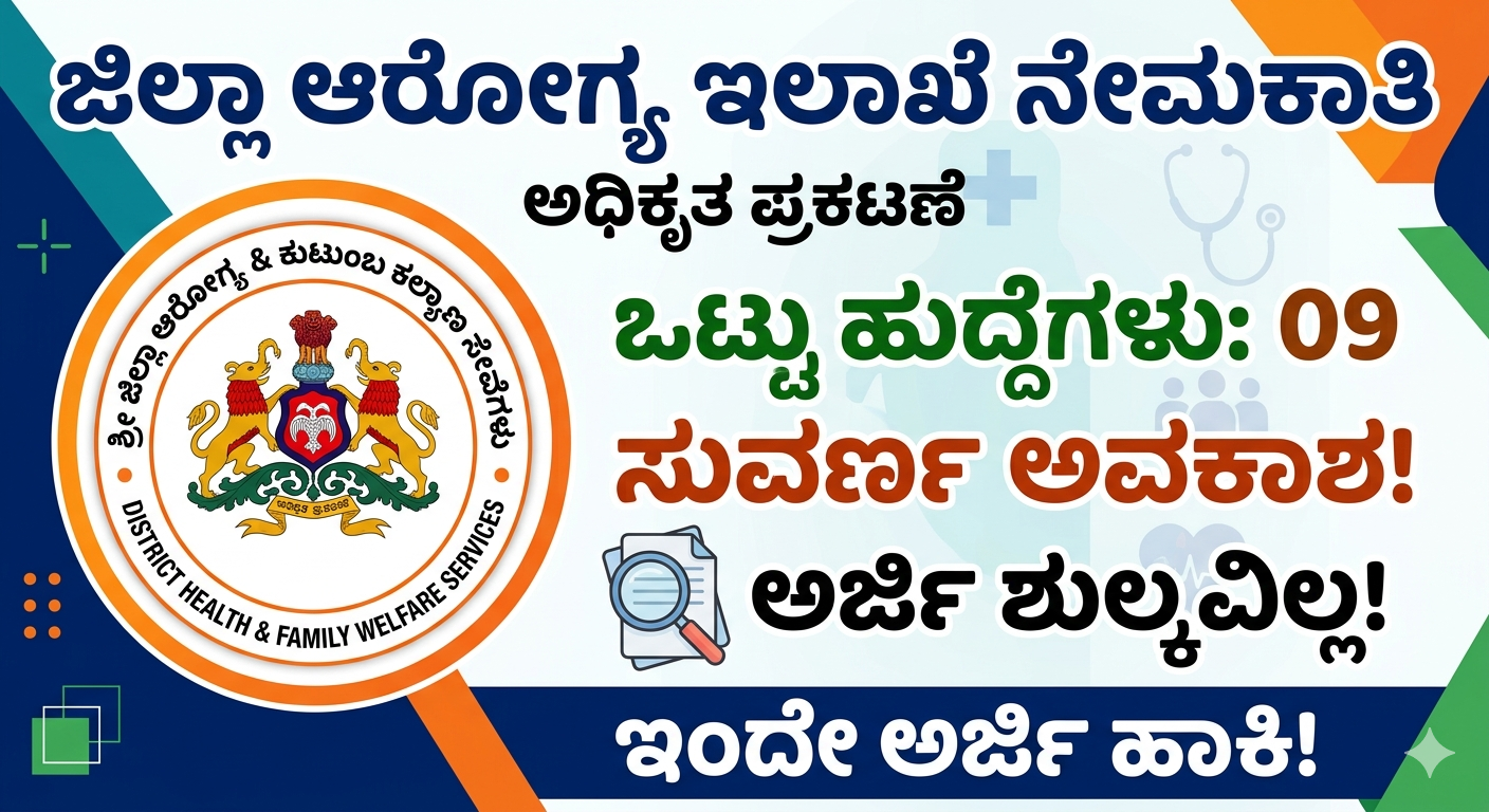 Koppal DHFWS Recruitment 2026: ಕೊಪ್ಪಳದಲ್ಲಿ 6 ಹುದ್ದೆಗಳು ಖಾಲಿ! ಅರ್ಜಿ ಶುಲ್ಕ ಇಲ್ಲ – ತಕ್ಷಣ ಅರ್ಜಿ ಹಾಕಿ