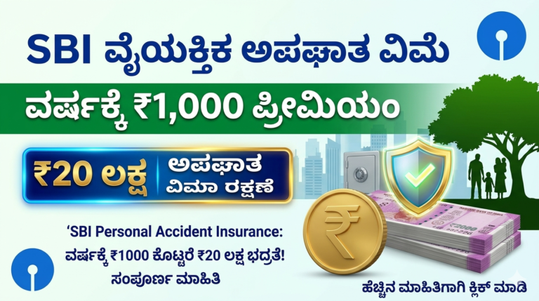 SBI Personal Accident Insurance: ವರ್ಷಕ್ಕೆ ₹1000 ಕೊಟ್ಟರೆ ₹20 ಲಕ್ಷ ಭದ್ರತೆ! ಸಂಪೂರ್ಣ ಮಾಹಿತಿ