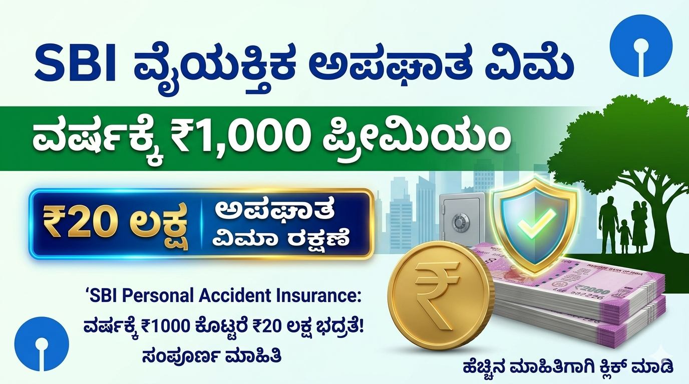 SBI Personal Accident Insurance: ವರ್ಷಕ್ಕೆ ₹1000 ಕೊಟ್ಟರೆ ₹20 ಲಕ್ಷ ಭದ್ರತೆ! ಸಂಪೂರ್ಣ ಮಾಹಿತಿ