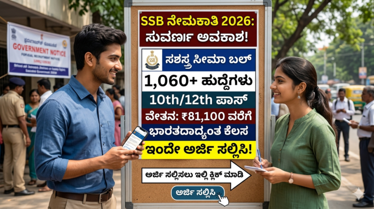 10th/12th ಪಾಸ್ ಇದ್ದರೆ ಸಾಕು! SSB ನಲ್ಲಿ 1,060 ಉದ್ಯೋಗ – ಈಗಲೇ ಅರ್ಜಿ ಹಾಕಿ 🔥