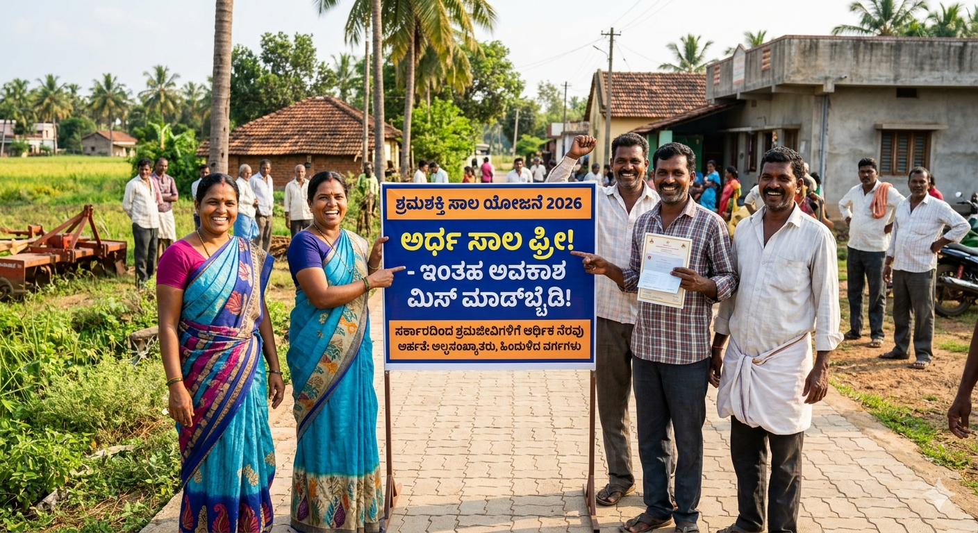 🚨 ಶ್ರಮಶಕ್ತಿ ಸಾಲ ಯೋಜನೆ 2026: ₹50,000 ಸಾಲದಲ್ಲಿ ₹25,000 ಫ್ರೀ! ಅರ್ಜಿ ಆರಂಭ – ಇಲ್ಲಿ Apply ಮಾಡಿ