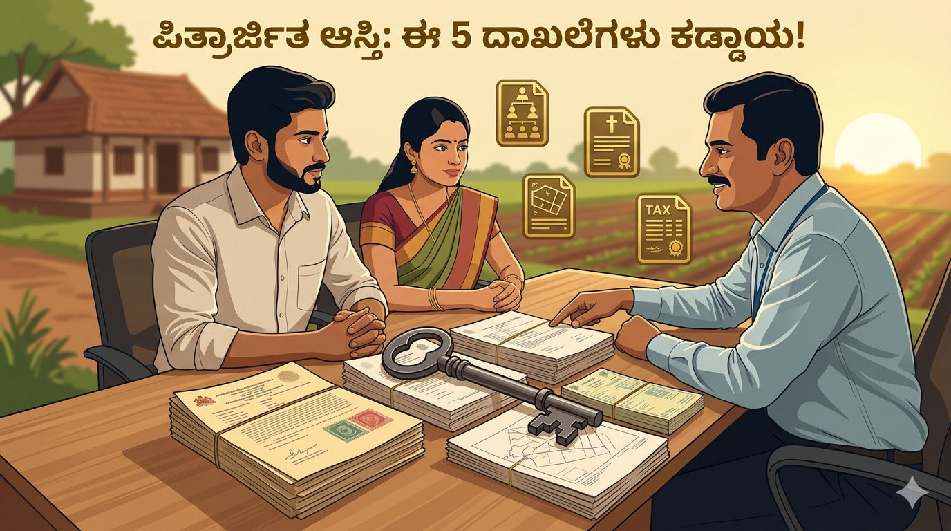 Property Transfer: ಪಿತ್ರಾರ್ಜಿತ ಆಸ್ತಿಯನ್ನು ನಿಮ್ಮ ಹೆಸರಿಗೆ ಮಾಡಬೇಕಾ? ಈ 5 ದಾಖಲೆಗಳು ಇಲ್ಲದೆ ಅಸಾಧ್ಯ!