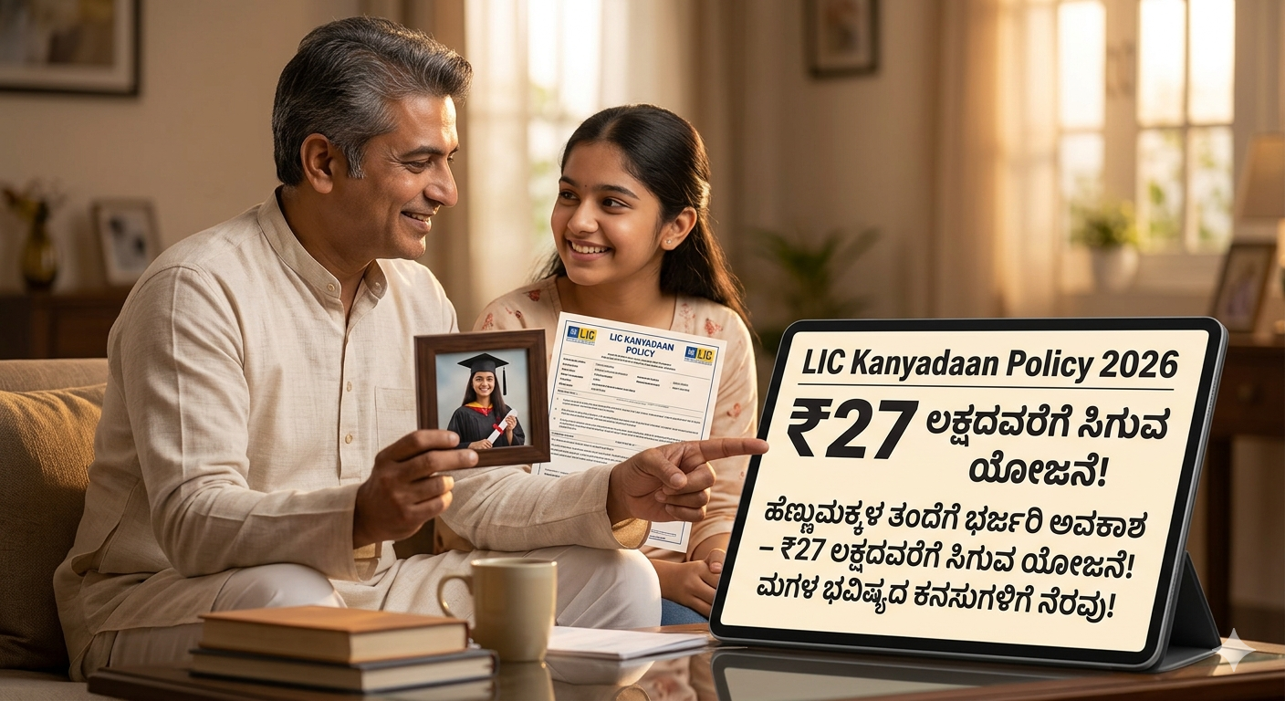 LIC Kanyadaan Policy 2026: ಹೆಣ್ಣುಮಕ್ಕಳ ತಂದೆಗೆ ಭರ್ಜರಿ ಅವಕಾಶ – ₹27 ಲಕ್ಷದವರೆಗೆ ಸಿಗುವ ಯೋಜನೆ!