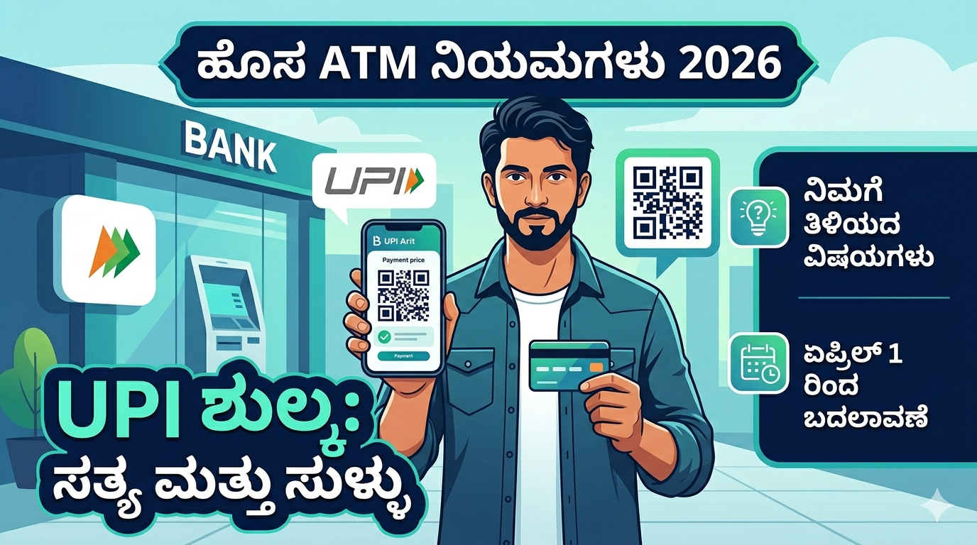 ATM New Rules 2026: ಏಪ್ರಿಲ್ 1ರಿಂದ ಹೊಸ ನಿಯಮಗಳು – UPI Withdrawalಗೂ Charges! ಗ್ರಾಹಕರು ತಪ್ಪದೇ ತಿಳಿದುಕೊಳ್ಳಿ
