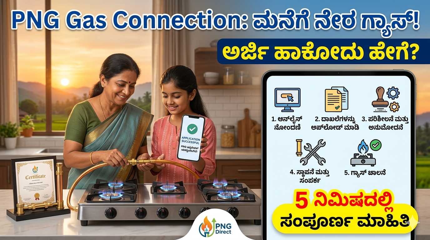 PNG Gas Connection: ಮನೆಗೆ ನೇರ ಗ್ಯಾಸ್! ಅರ್ಜಿ ಹಾಕೋದು ಹೇಗೆ? 5 ನಿಮಿಷದಲ್ಲಿ ಸಂಪೂರ್ಣ ಮಾಹಿತಿ