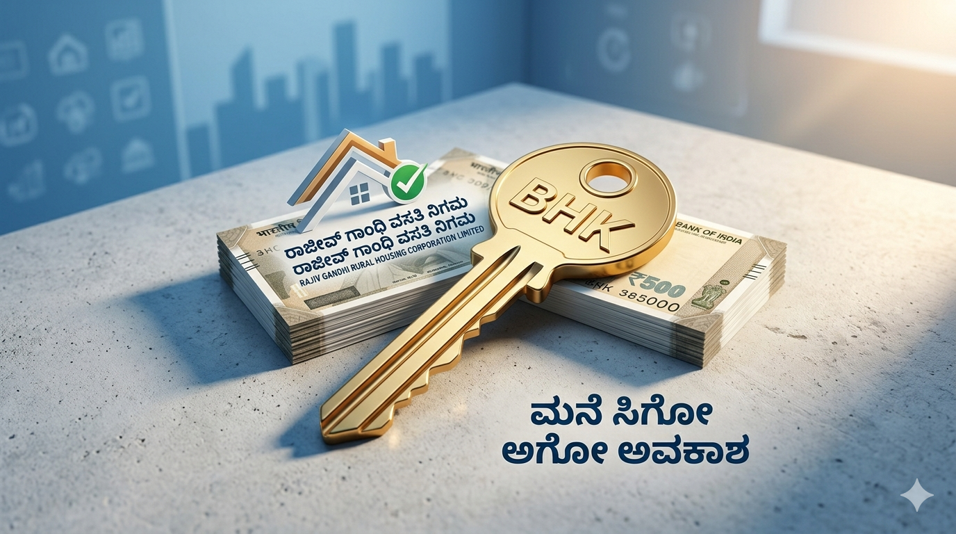 BHK ಮನೆ ಸಿಗೋ ಅವಕಾಶ! ರಾಜೀವ್ ಗಾಂಧಿ ವಸತಿ ನಿಗಮದಲ್ಲಿ ಅರ್ಜಿ ಹೇಗೆ? ಸಂಪೂರ್ಣ ಗೈಡ್