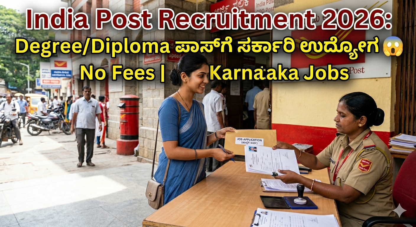 India Post Recruitment 2026: Degree/Diploma ಪಾಸ್‌ಗೆ ಸರ್ಕಾರಿ ಉದ್ಯೋಗ 😲 No Fees | Karnataka Jobs