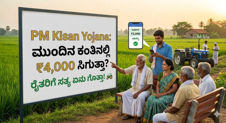 PM Kisan Yojana: ಮುಂದಿನ ಕಂತಿನಲ್ಲಿ ₹4,000 ಸಿಗುತ್ತಾ? ರೈತರಿಗೆ ಸತ್ಯ ಏನು ಗೊತ್ತಾ!