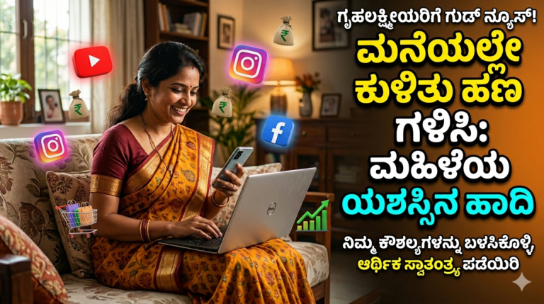 ಗೃಹಲಕ್ಷ್ಮಿಯರಿಗೆ ಬಿಗ್ ಸರ್ಪ್ರೈಸ್ 😲 ‘ಗೃಹಲಕ್ಷ್ಮಿ ಡಿಜಿಟಲ್ ಮಾರ್ಕೆಟಿಂಗ್’ ಆರಂಭ! ಮನೆಯಲ್ಲೇ ಬಿಸಿನೆಸ್ ಮಾಡಿ ಹಣ ಸಂಪಾದಿಸಿ 💰