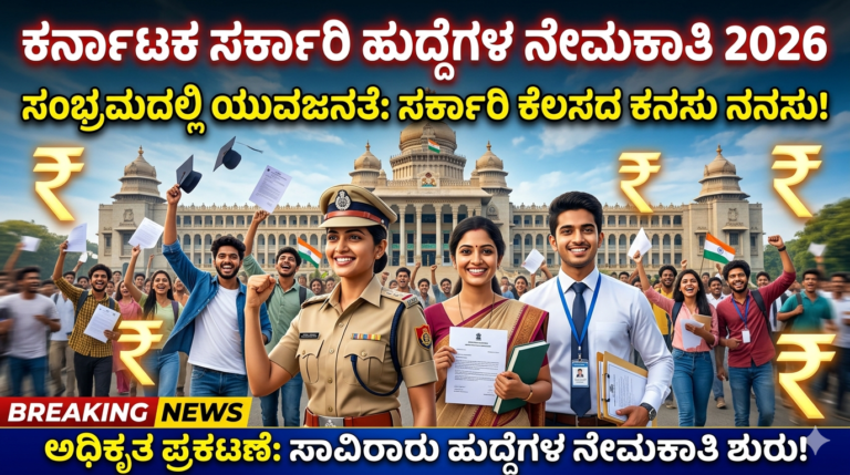 Karnataka Government Jobs Recruitment 2026 | ಕರ್ನಾಟಕದಲ್ಲಿ ಭರ್ಜರಿ ಸರ್ಕಾರಿ ಉದ್ಯೋಗ ಅವಕಾಶ