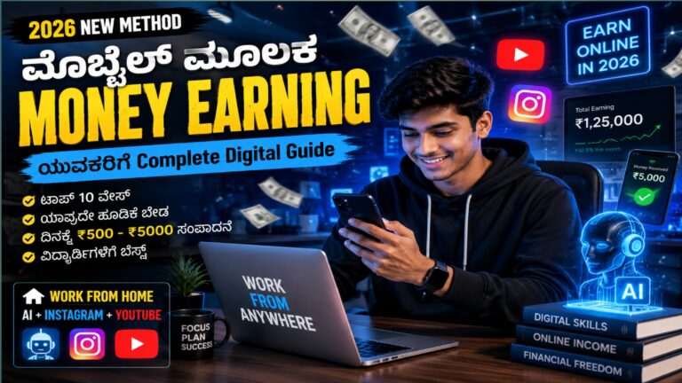 2026 Online Earning Tips – ಯುವಕರಿಗೆ Mobile Income Complete Guide