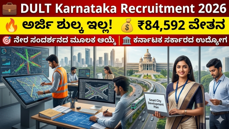 DULT Karnataka Recruitment 2026: ₹84,592 ವೇತನದ ಸರ್ಕಾರಿ ಉದ್ಯೋಗ ಅವಕಾಶ – ತಕ್ಷಣ ಅರ್ಜಿ ಸಲ್ಲಿಸಿ